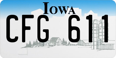 IA license plate CFG611