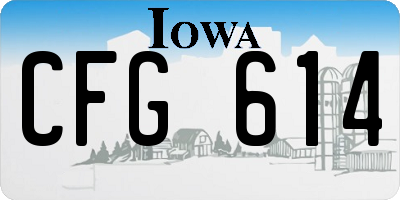 IA license plate CFG614