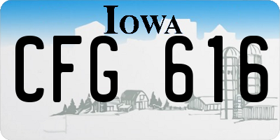 IA license plate CFG616