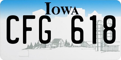 IA license plate CFG618