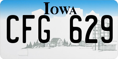 IA license plate CFG629