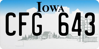 IA license plate CFG643