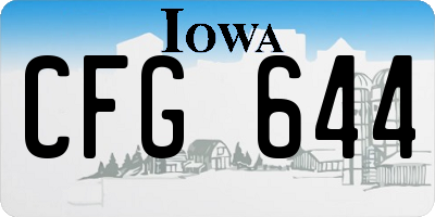 IA license plate CFG644