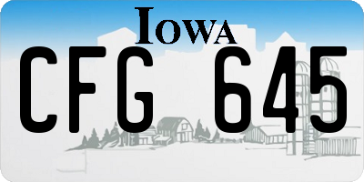 IA license plate CFG645