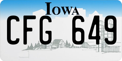 IA license plate CFG649