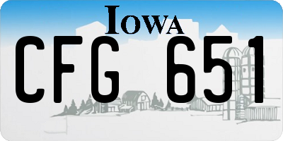IA license plate CFG651