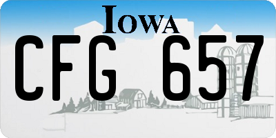 IA license plate CFG657