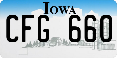 IA license plate CFG660