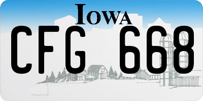 IA license plate CFG668