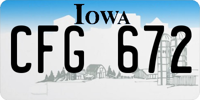 IA license plate CFG672