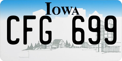 IA license plate CFG699
