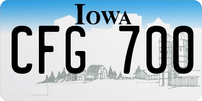 IA license plate CFG700