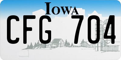 IA license plate CFG704