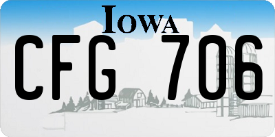 IA license plate CFG706