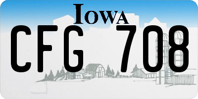 IA license plate CFG708