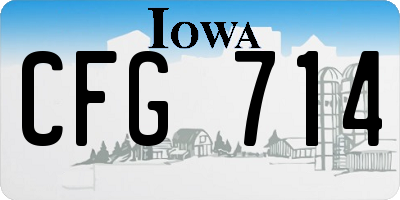 IA license plate CFG714