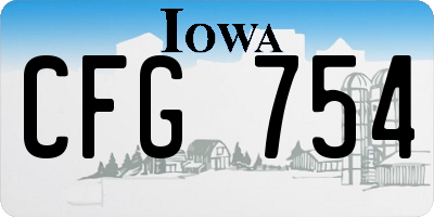 IA license plate CFG754
