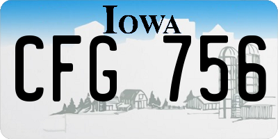 IA license plate CFG756