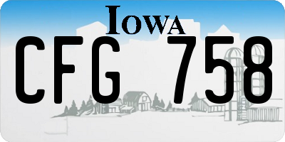 IA license plate CFG758