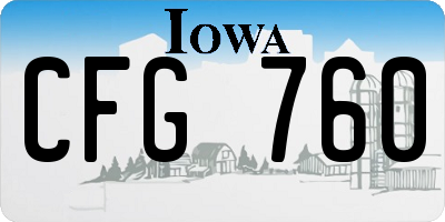 IA license plate CFG760