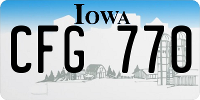 IA license plate CFG770