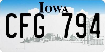 IA license plate CFG794