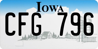 IA license plate CFG796