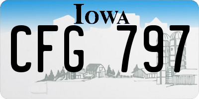 IA license plate CFG797