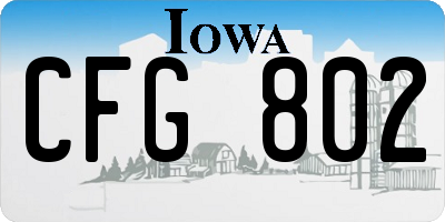 IA license plate CFG802