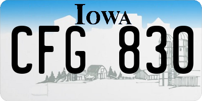IA license plate CFG830
