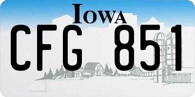 IA license plate CFG851