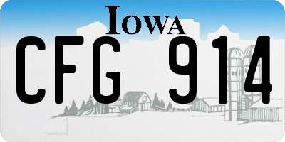 IA license plate CFG914