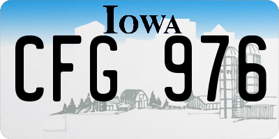 IA license plate CFG976