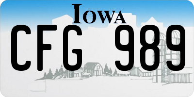 IA license plate CFG989