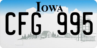 IA license plate CFG995