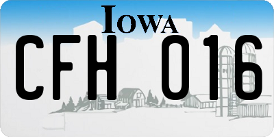 IA license plate CFH016