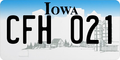IA license plate CFH021