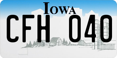 IA license plate CFH040