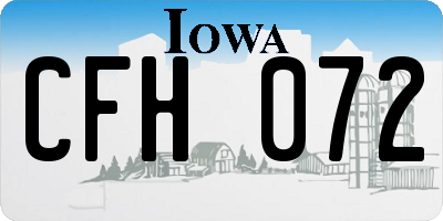 IA license plate CFH072