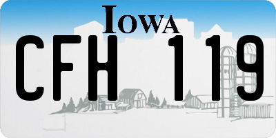 IA license plate CFH119