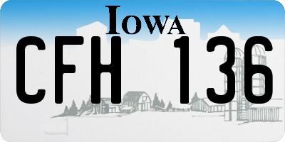 IA license plate CFH136