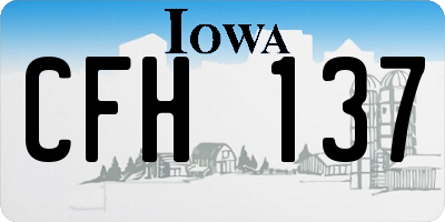 IA license plate CFH137