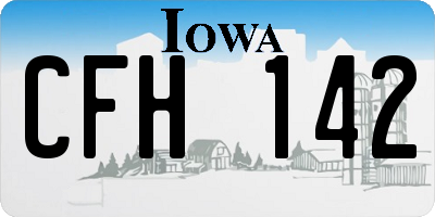 IA license plate CFH142