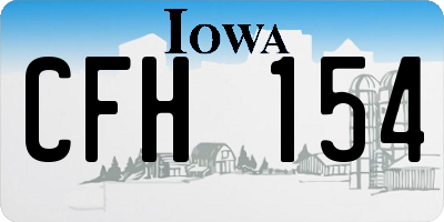 IA license plate CFH154
