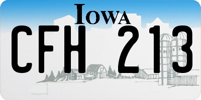 IA license plate CFH213