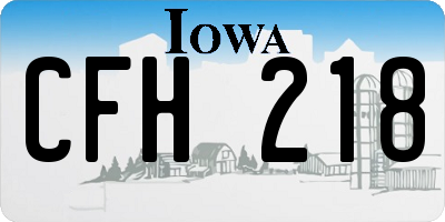 IA license plate CFH218