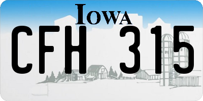 IA license plate CFH315