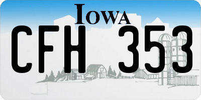IA license plate CFH353