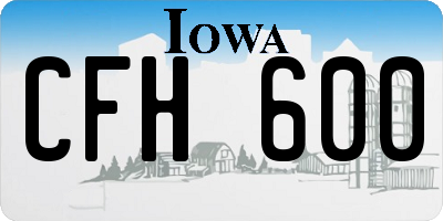 IA license plate CFH600