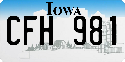 IA license plate CFH981